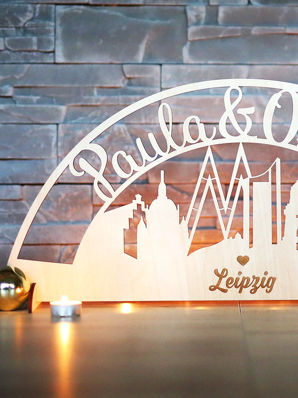Schwibbogen Leipzig mit Wunschnamen & Stadtteilen