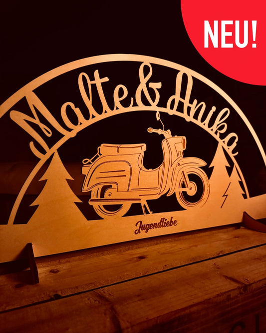 Simson Schwalbe Schwibbogen mit Wunschnamen